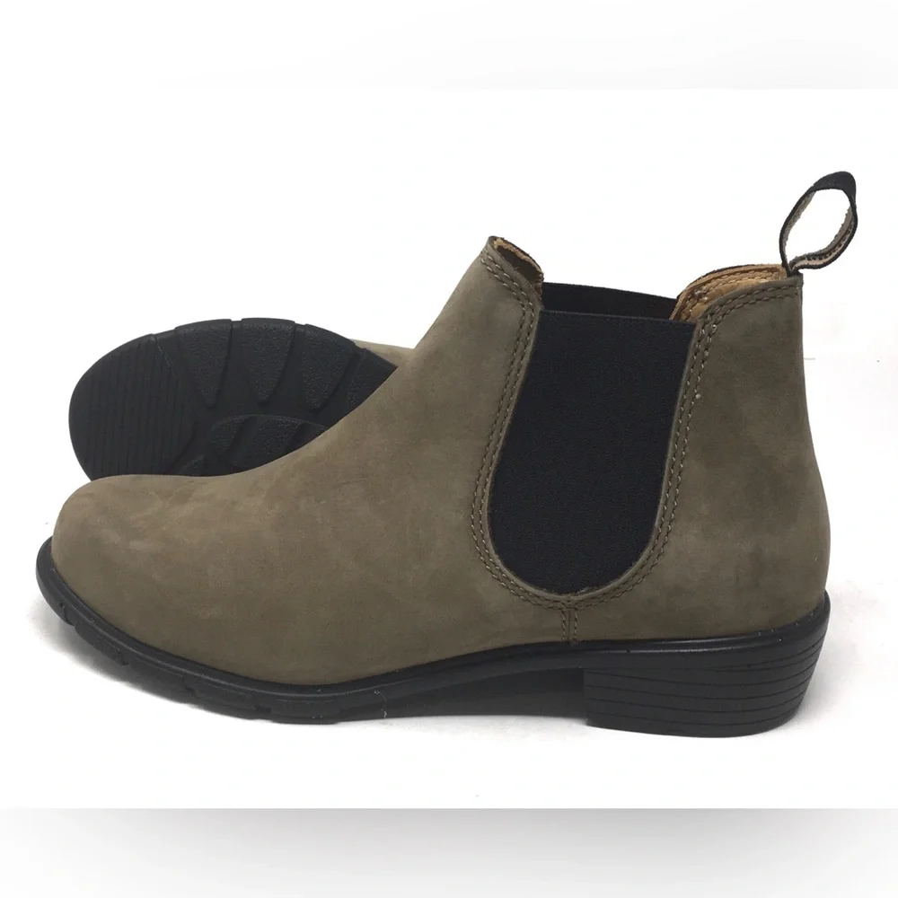 Blundstone 1974 Ankle Suede Leather Stone Nubuck Heeled Chelsea Boots US 7 - Picture 13 of 16